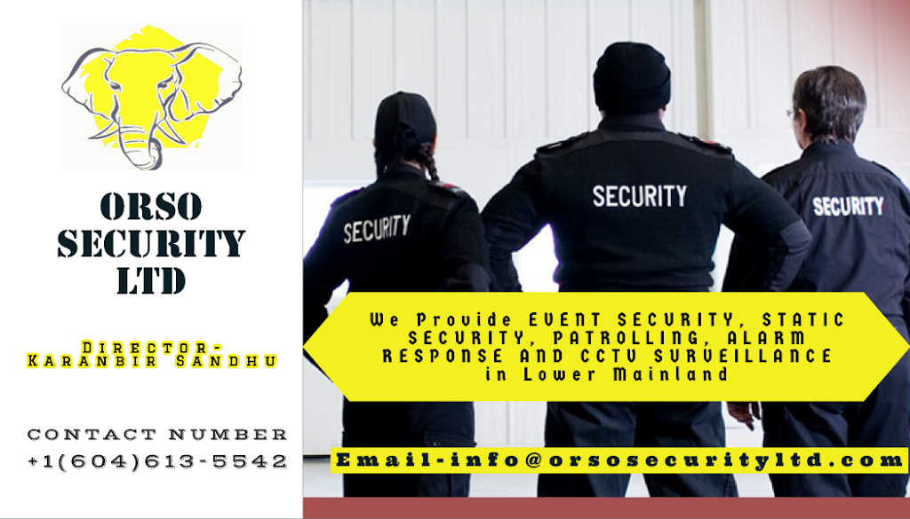 Orso Security Ltd | 15583 98 Ave, Surrey, BC V3R 7G3, Canada | Phone: (604) 613-5542