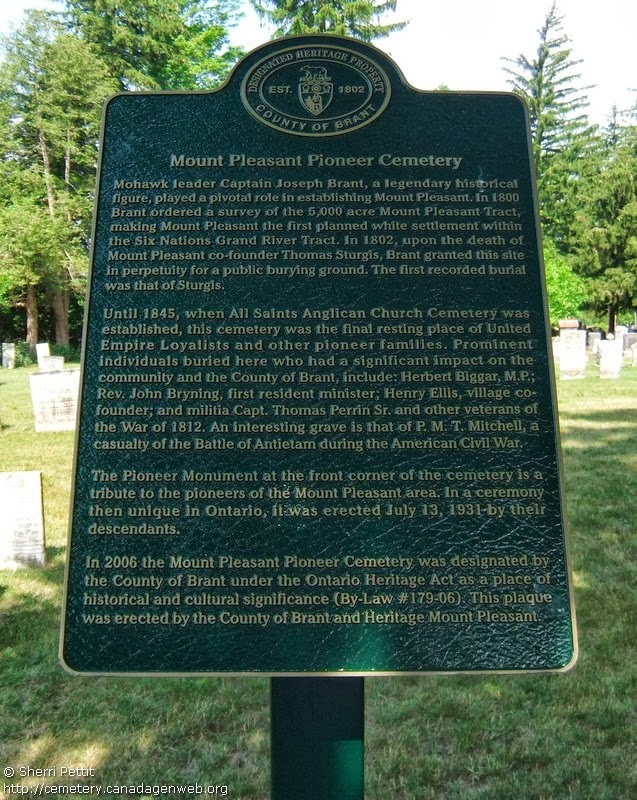 Mount Pleasant Cemetery | 703 Mt Pleasant Rd, Mount Pleasant, ON N0E 1K0, Canada