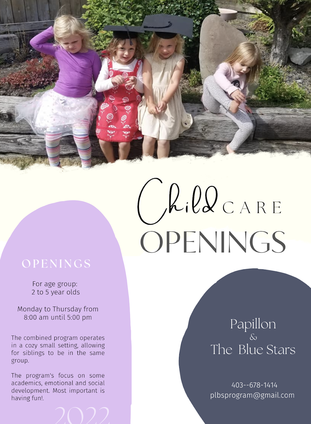 Canmore Child Care - Papillon & The Little Blue Stars | 128 Coyote Way, Canmore, AB T1W 1C2, Canada | Phone: (403) 678-1414