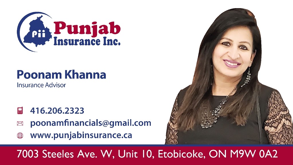 Poonam Khanna Insurance Advisor | 10 Wicklow Rd, Brampton, ON L6X 0J7, Canada | Phone: (416) 206-2323