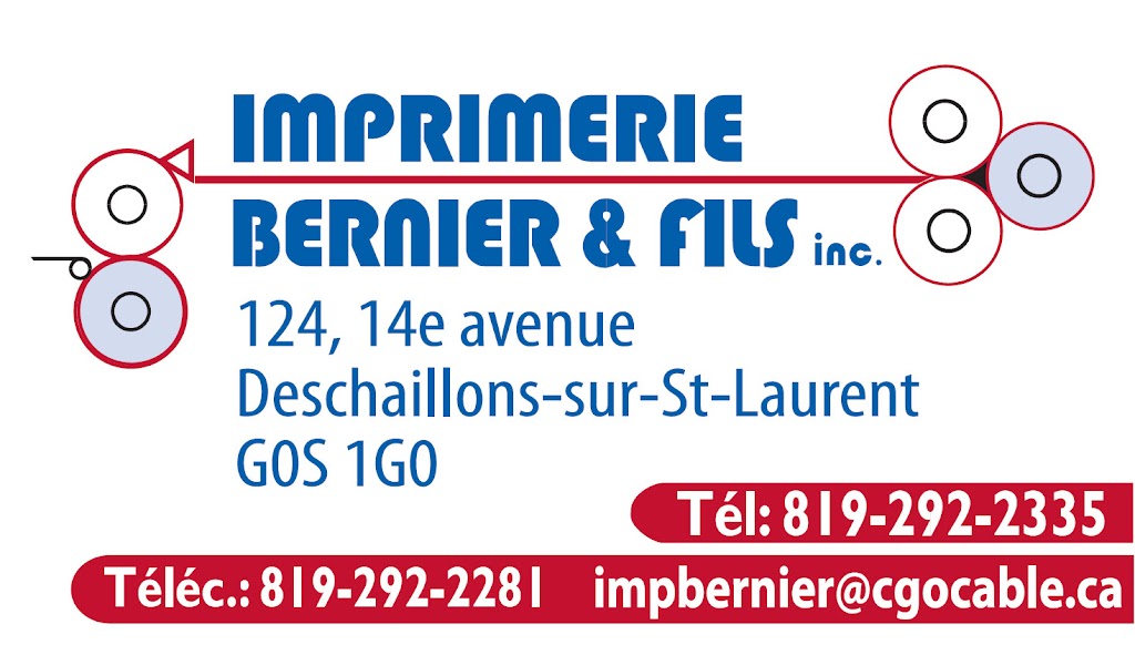 Imprimerie AAM Bernier & Fils | 124 14e Av, Deschaillons-sur-Saint-Laurent, QC G0S 1G0, Canada | Phone: (819) 292-2335