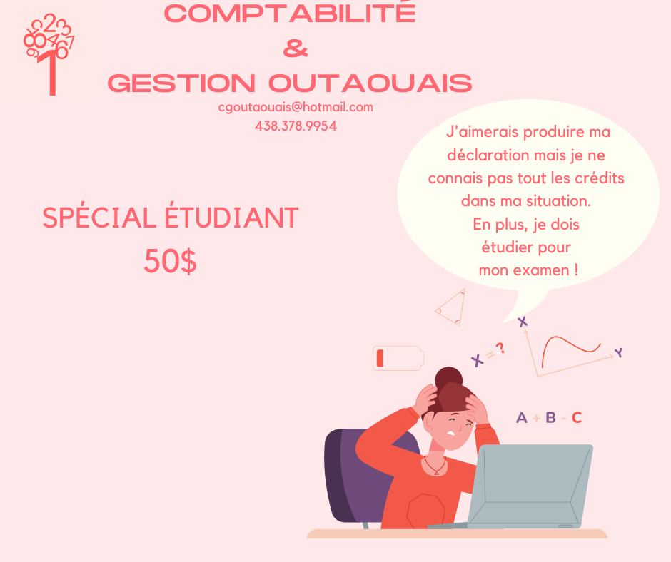 Comptabilité et Gestion Outaouais - Gatineau | 38C Rue Walker, Gatineau, QC J8L 3Y7, Canada | Phone: (819) 923-2508