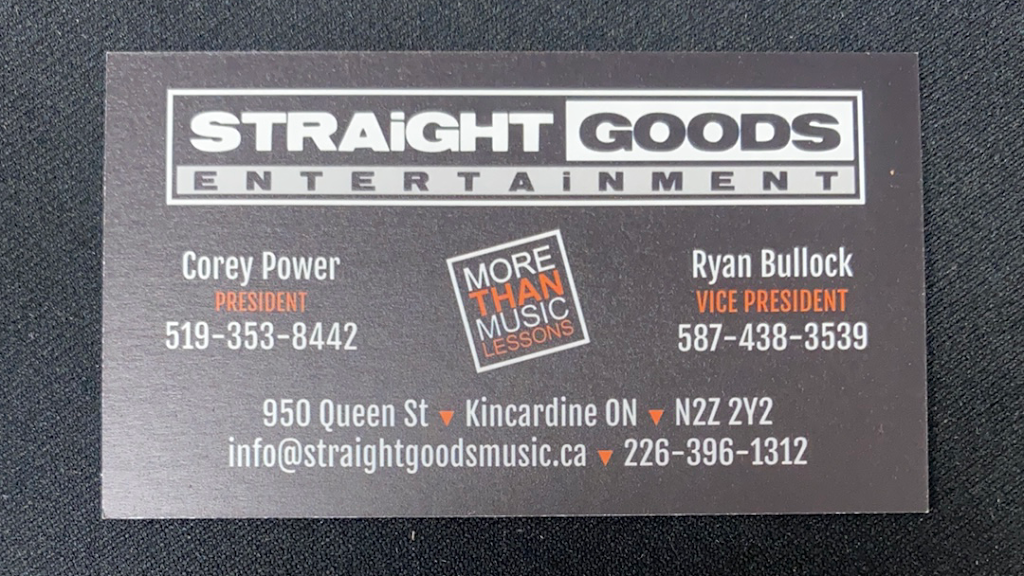 Straight Goods Entertainment | 950 Queen St, Kincardine, ON N2Z 2Y2, Canada | Phone: (226) 396-1312