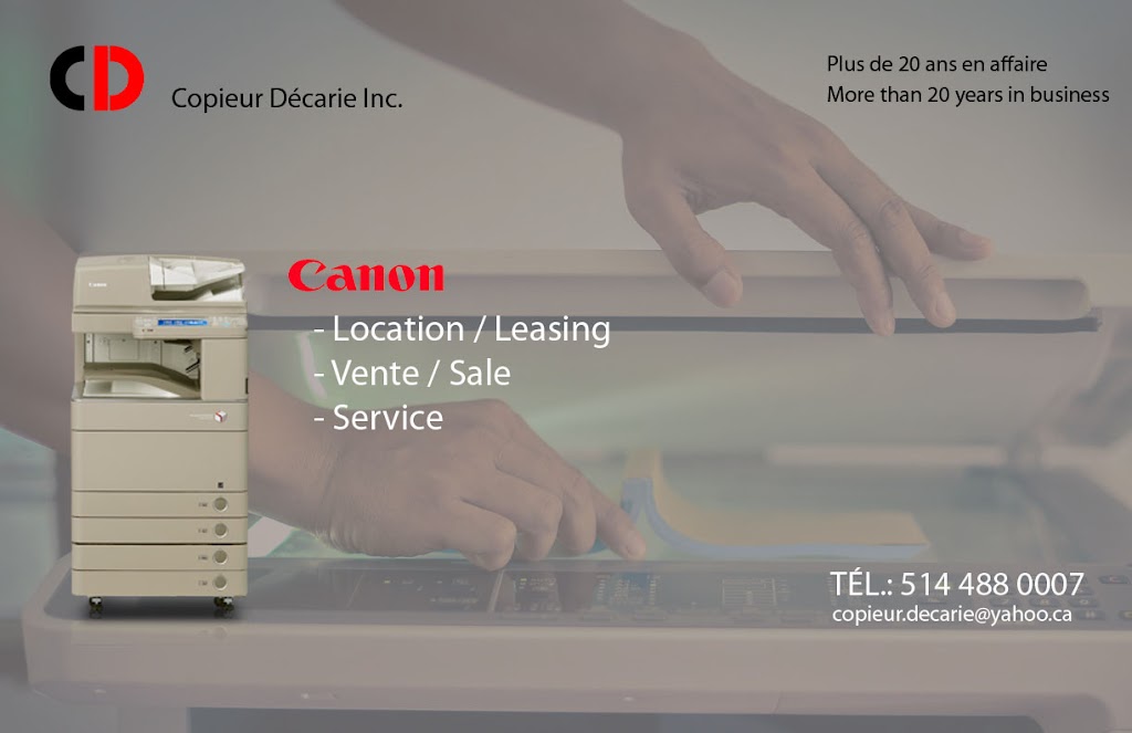 Copieur Décarie inc. | 438 Rue Isabey Bur. 280, Saint-Laurent, QC H4T 1V3, Montréal, QC H4R 3R9, Canada | Phone: (514) 488-0007