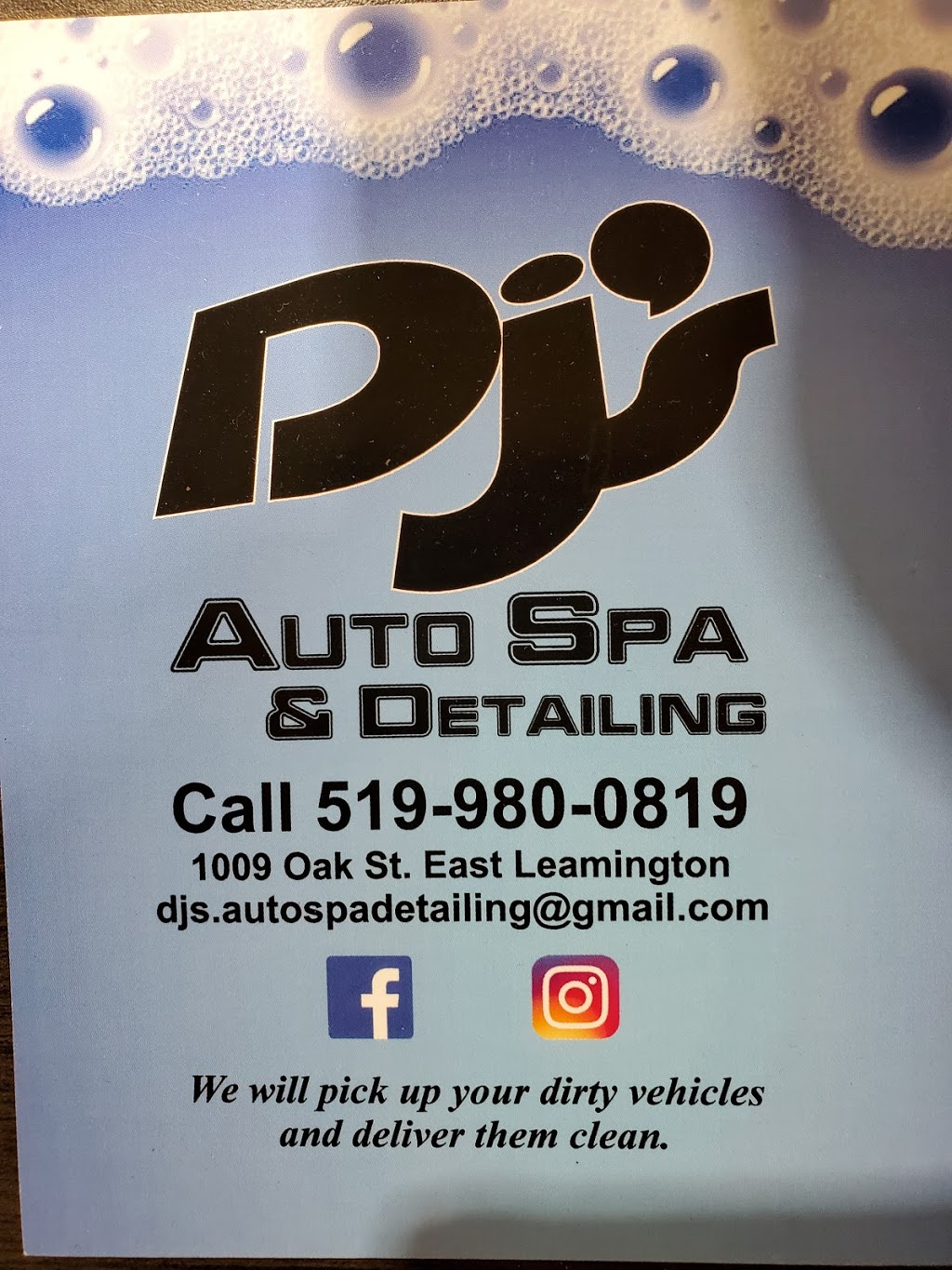 Djs AutoSpa & Detailing | 1009 Mersea Rd 2, Leamington, ON N8H 5P8, Canada | Phone: (519) 980-0819