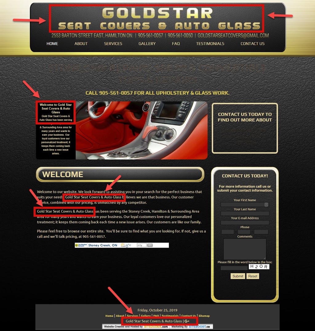 GOLD STAR SEAT COVERS | 2553 Barton St E, Hamilton, ON L8E 2X2, Canada | Phone: (905) 561-0057