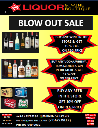 Star Liquor & Wine Boutique | 1212 5 St SE #100, High River, AB T1V 0J2, Canada | Phone: (403) 649-0032