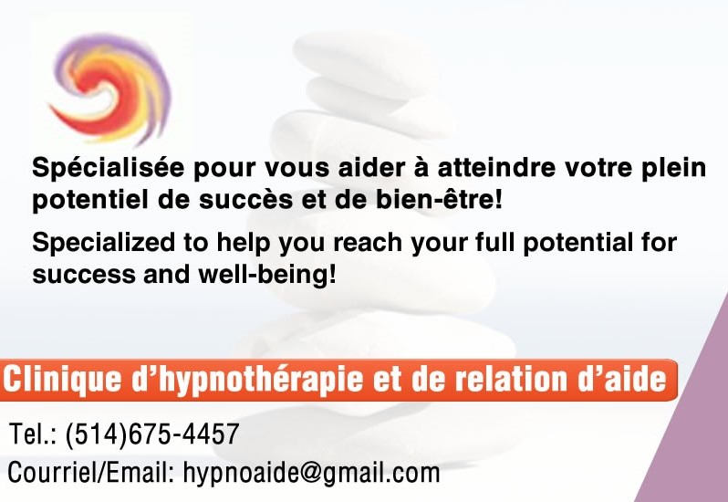 Clinique dhypnothérapie et de relation daide | 4999 Boulevard Saint-Charles Suite 203, Sainte-Geneviève, QC H9H 3M8, Canada | Phone: (514) 675-4457