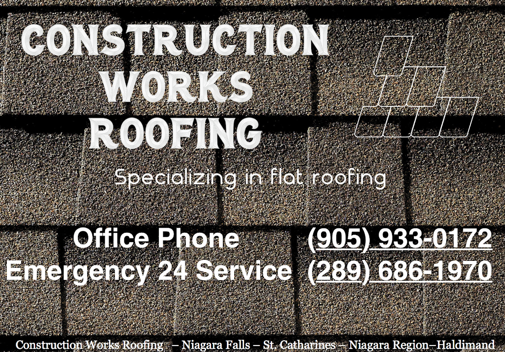 Construction Works Roofing Specializing In Flat Roofing | 8168 Mountain Rd, Niagara Falls, ON L2H 0V2, Canada | Phone: (905) 933-0172
