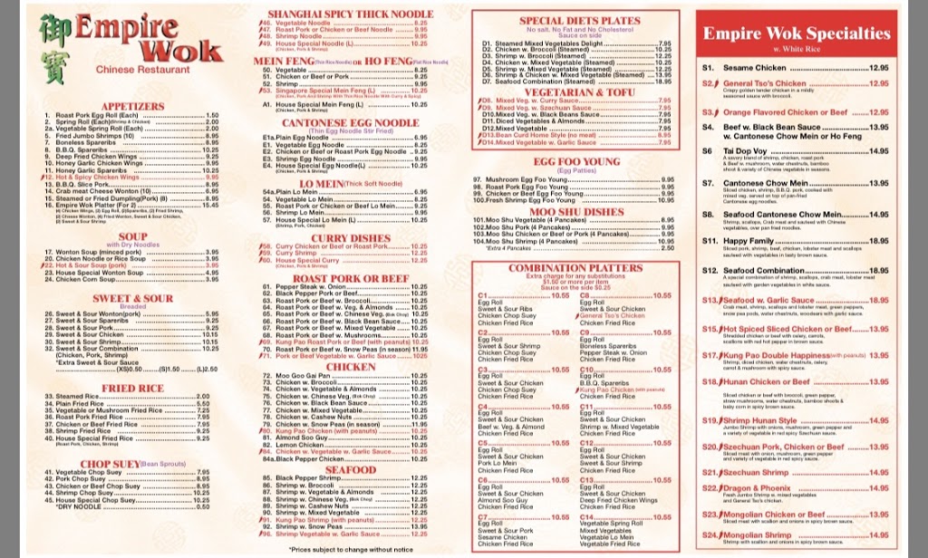 EMPIRE WOK Chinese Take Out | 1040 Kennedy Cir #2C, Milton, ON L9T 0J9, Canada | Phone: (905) 878-8086