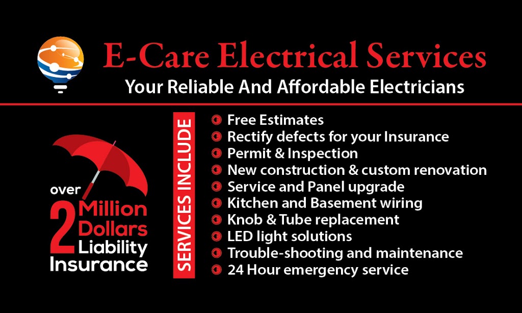 E-Care Electrical Services | 2322 Wildwood Crescent, Pickering, ON L1X 2N1, Canada | Phone: (416) 737-3103