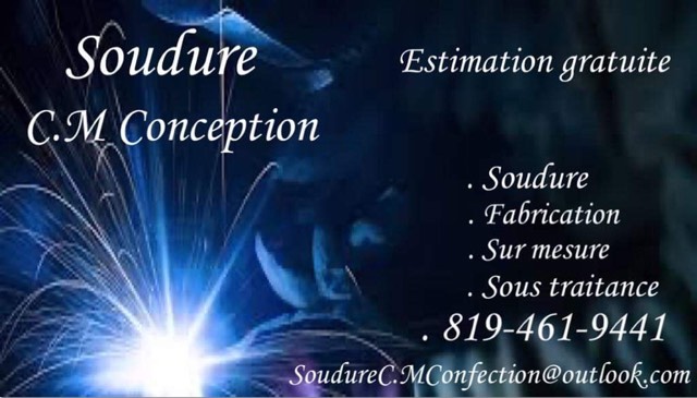 Soudure C.M conception | #3201, Saint-Cyrille-de-Wendover, QC J1Z 1C2, Canada | Phone: (819) 461-9441