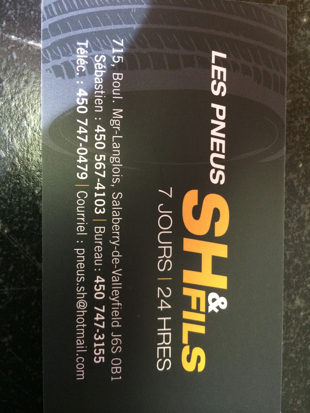 SH Tire | 538 Rue Andrew, Salaberry-de-Valleyfield, QC J6S 0B1, Canada | Phone: (450) 567-4103