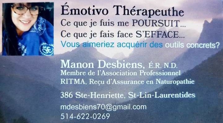 Thérapie cognitivo-comportementale, Manon Desbiens | 386 Rang Sainte Henriette, Saint-Lin - Laurentides, QC J5M 0R2, Canada | Phone: (514) 622-0269