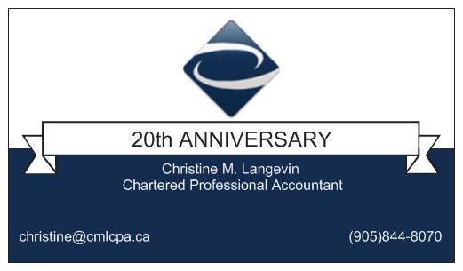 Christine M. Langevin | Chartered Professional Accountant | 1146 Falgarwood Dr #205, Oakville, ON L6H 2L3, Canada | Phone: (905) 844-8070