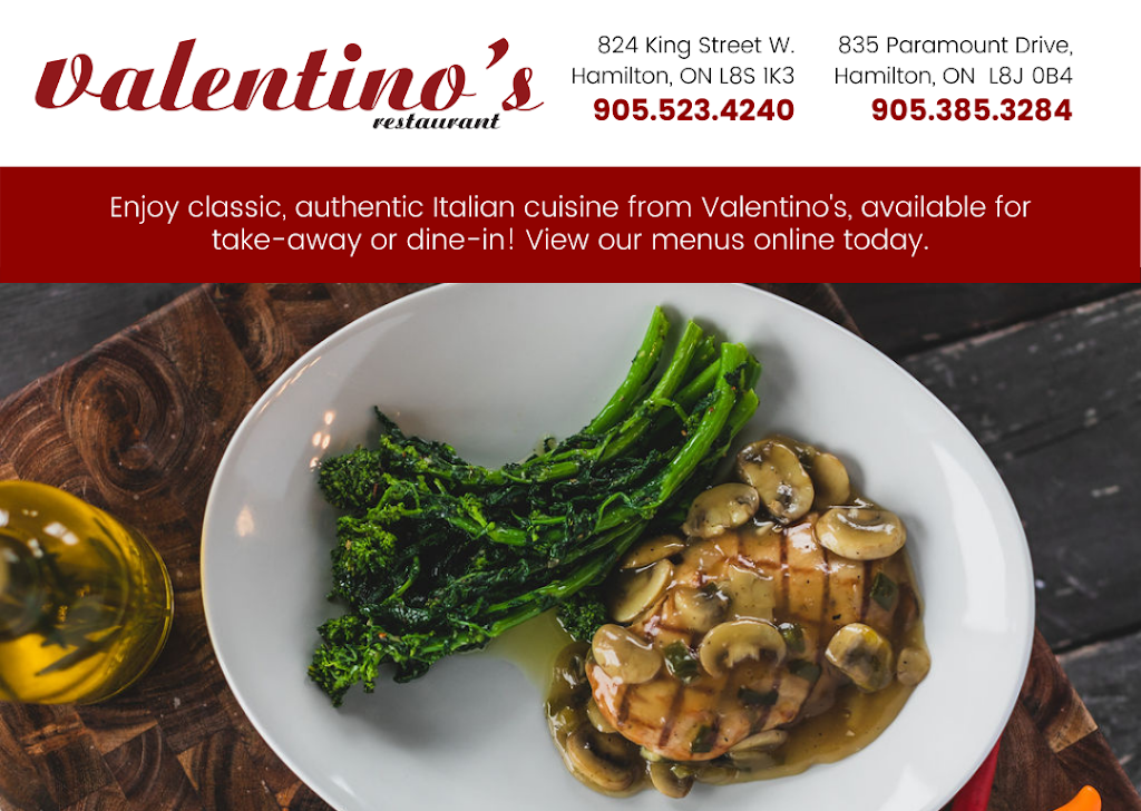 Valentinos Restaurant - Westdale | 824 King St W, Hamilton, ON L8S 1K3, Canada | Phone: (905) 523-4240