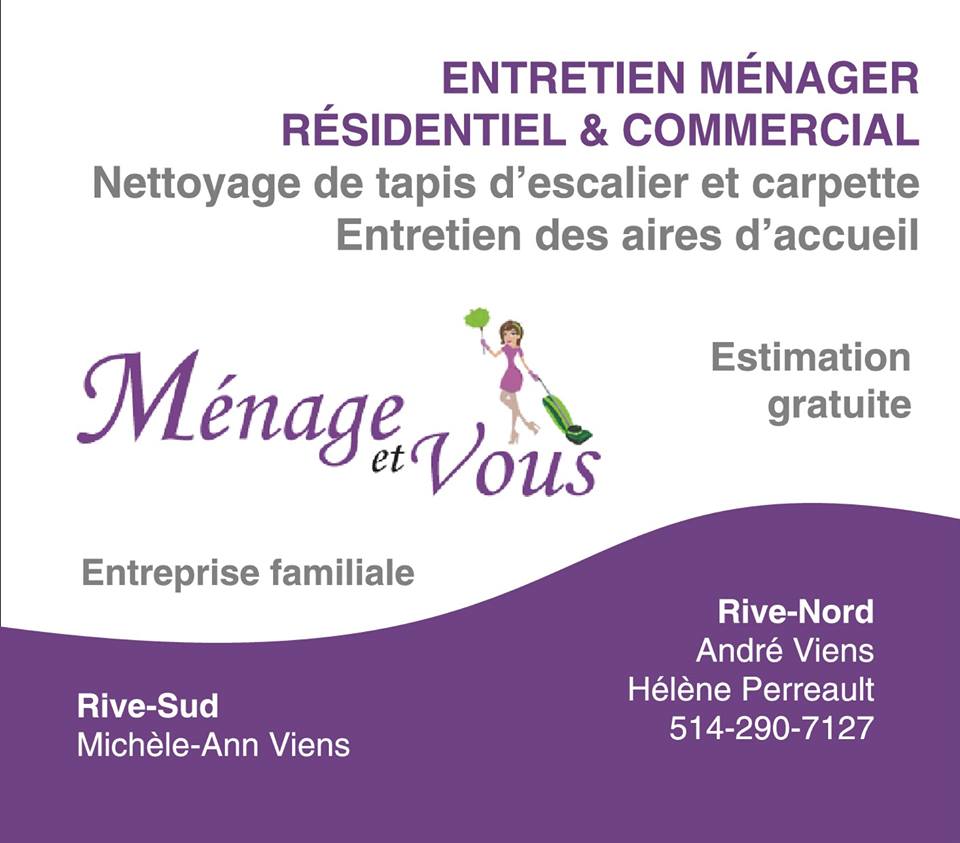 ménage et vous | 451 Rue Saint Zotique, LAssomption, QC J5W 1Z6, Canada | Phone: (514) 290-7127