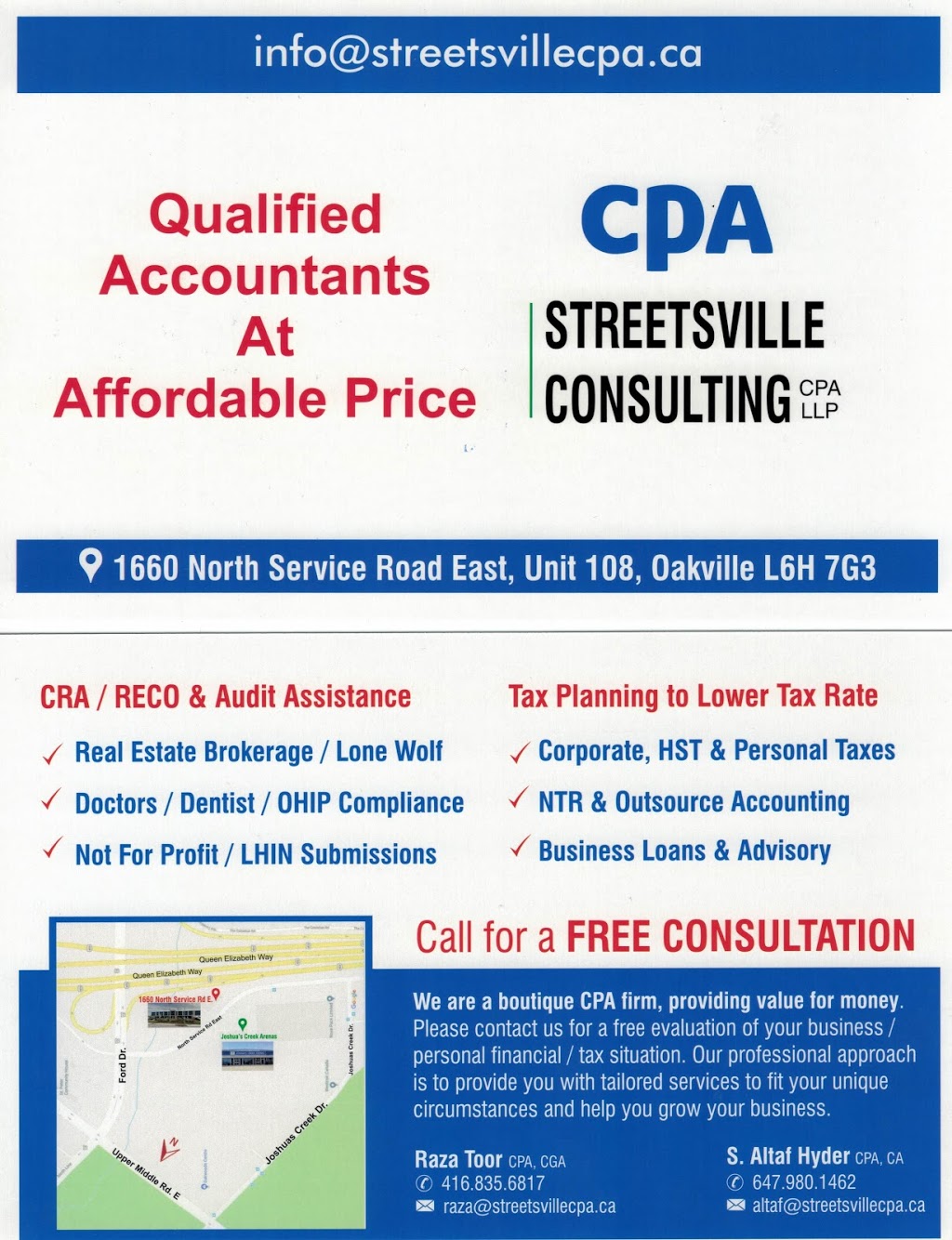 Streetsville Consulting | 1660 North Service Rd E Unit 108A, Oakville, ON L6G 7G3, Canada | Phone: (905) 581-5379