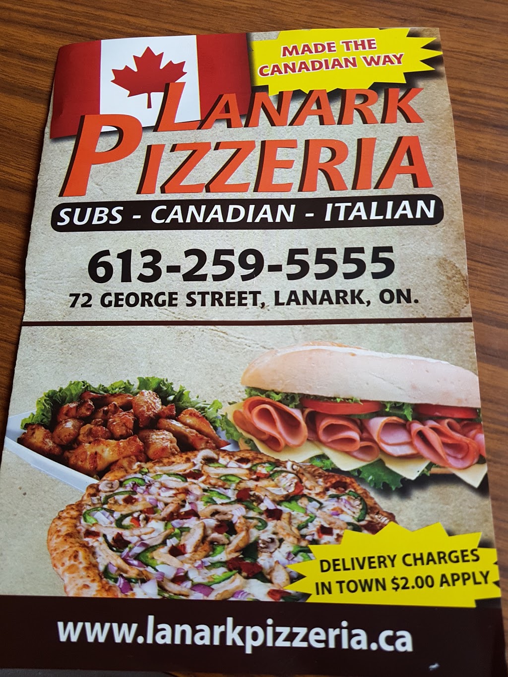 Lanark Pizzeria | 72 George St, Lanark, ON K0G 1K0, Canada | Phone: (613) 259-5555