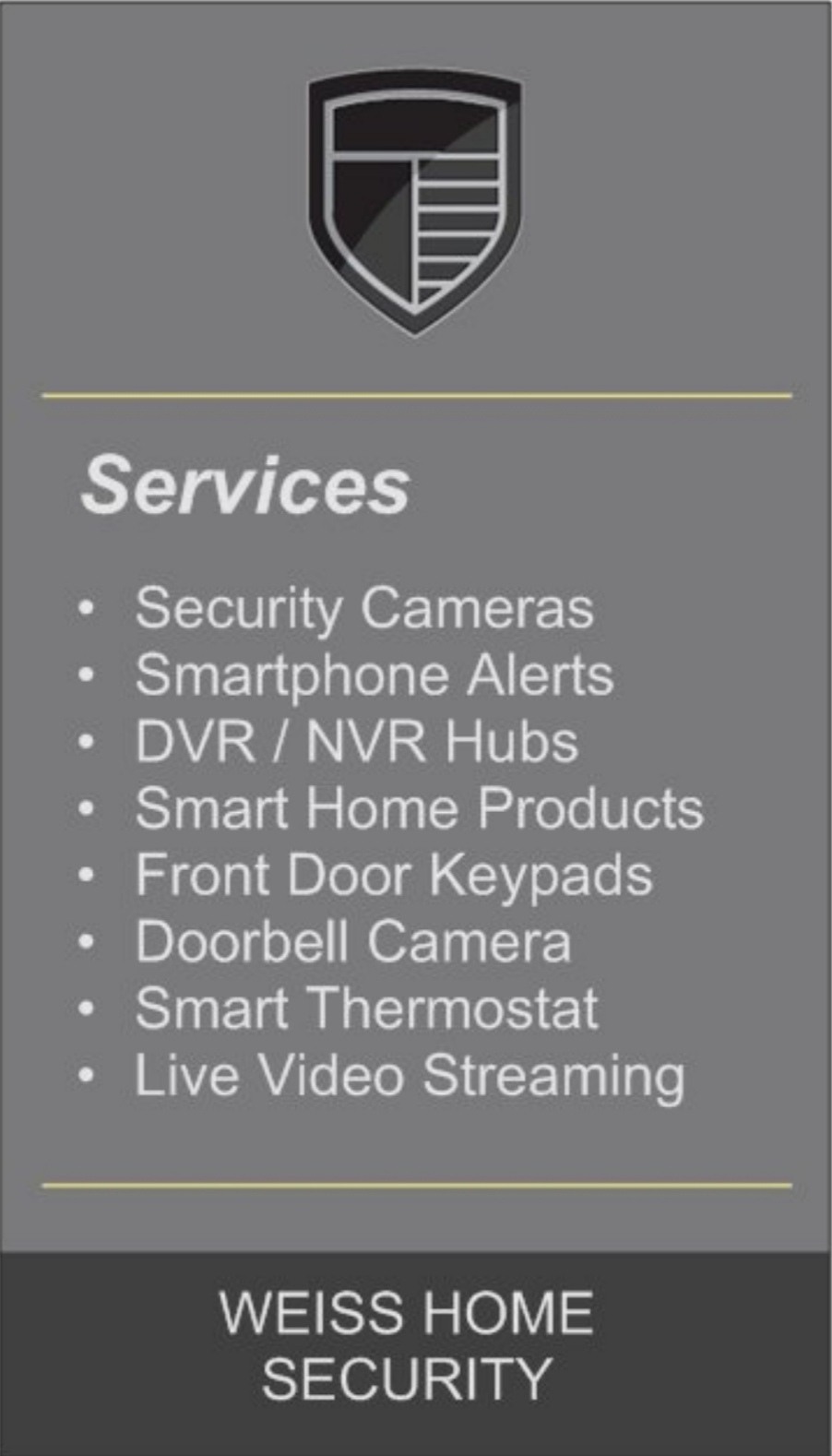 WEISS home security | Main St, Orono, ON L0B 1M0, Canada | Phone: (289) 600-0096