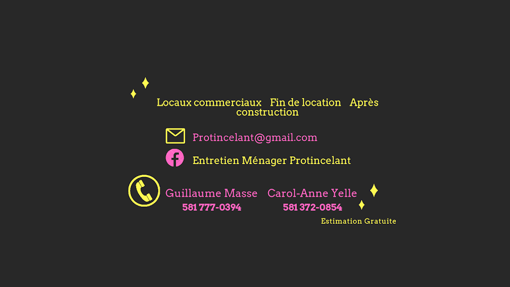 Entretien Ménager Protincelant | 855 170e Rue, Saint-Georges, QC G5Z 1H9, Canada | Phone: (581) 777-0394