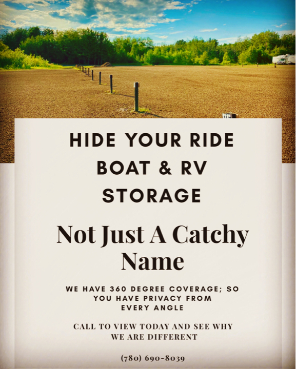 Hide Your Ride Boat and RV Storage | 57126, Range Rd 232, Gibbons, AB T0A 1N0, Canada | Phone: (780) 690-8039