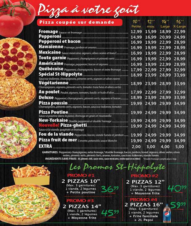 St-Hippolyte Pizza | 976 Ch des Hauteurs, Saint-Hippolyte, QC J8A 1L2, Canada | Phone: (450) 224-1414