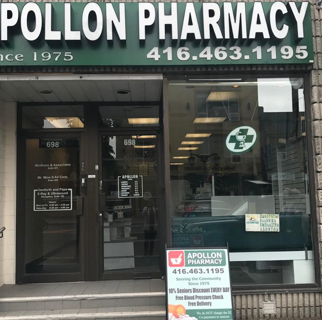 Apollon Pharmacy Ltd | 698 Danforth Ave, Toronto, ON M4J 1L1, Canada | Phone: (416) 463-1195