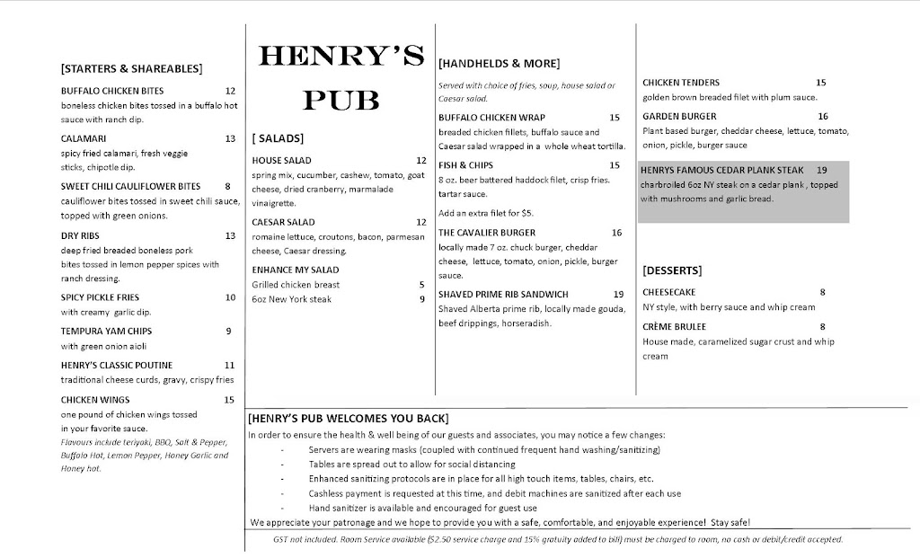 Henrys Pub | 2620 32 Ave NE, Calgary, AB T1Y 6B8, Canada | Phone: (403) 250-6325