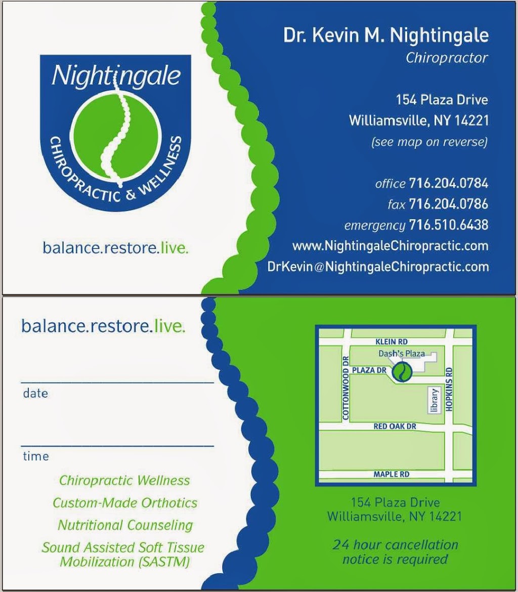 Nightingale Chiropractic & Wellness P.C. | 154 Plaza Drive, (Located in Dashs Plaza), Williamsville, NY 14221, USA | Phone: (716) 204-0784