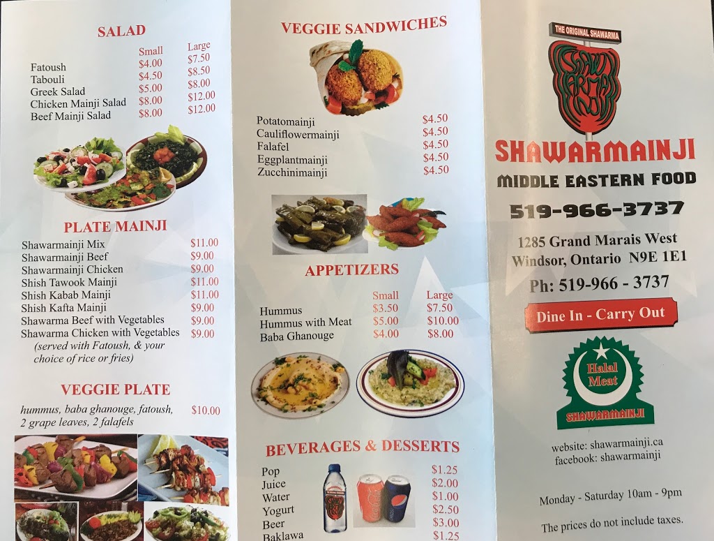 Shawarmanji | 1285 Grand Marais Rd W, Windsor, ON N9E 1E1, Canada | Phone: (519) 966-3737