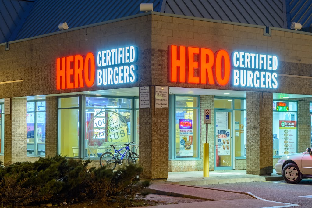 Hero Certified Burgers | 2690 Erin Centre Blvd unit 7, Mississauga, ON L5M 5P5, Canada | Phone: (905) 608-8999