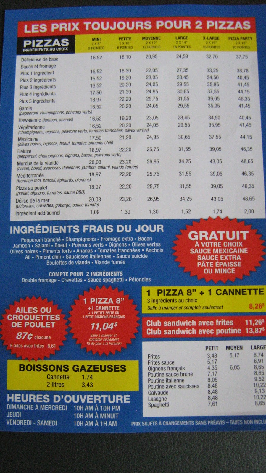 Pizza Charest 2 for 1 | 2485 Boulevard Sainte-Anne(galerie de la canardiere, Québec, QC G1J 1Y4, Canada | Phone: (418) 522-0522