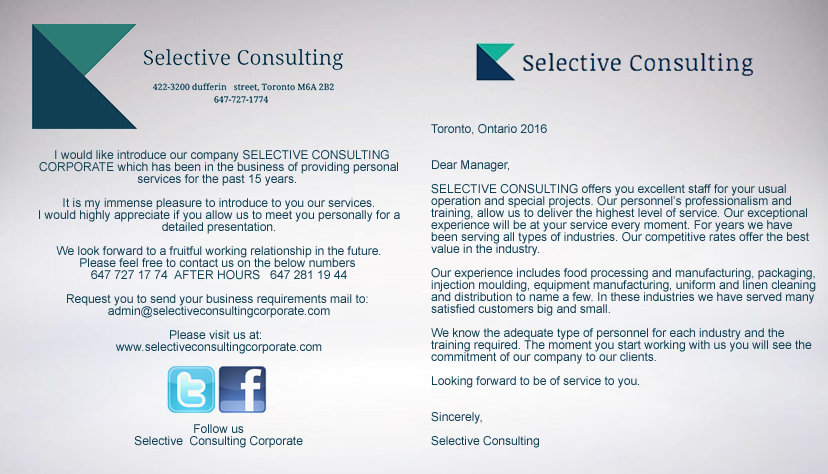 Selective Consulting Corporate | 2111 Jane St #5, North York, ON M3M 1A2, Canada | Phone: (647) 727-1774