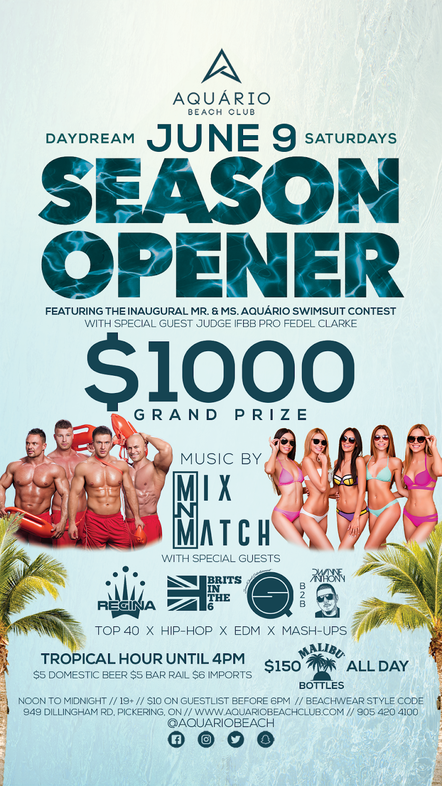 Aquário Beach Club | 949 Dillingham Rd, Pickering, ON L1W 1Z7, Canada | Phone: (905) 420-4100