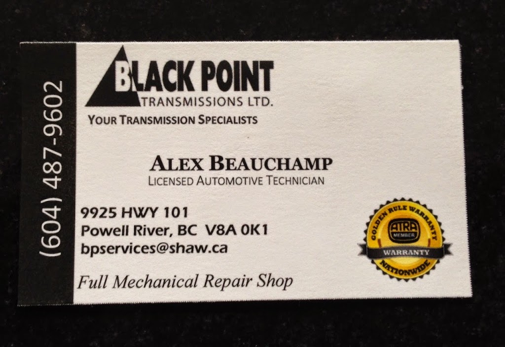 Black Point Transmissions Ltd | 9925 BC-101, Powell River, BC V8A 0K1, Canada | Phone: (604) 487-9602