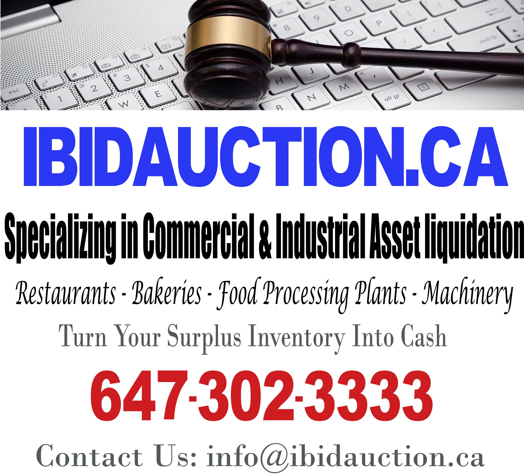 IBIDAUCTION.CA | 115 Nugget Ave, Scarborough, ON M1S 3B1, Canada | Phone: (647) 302-3333