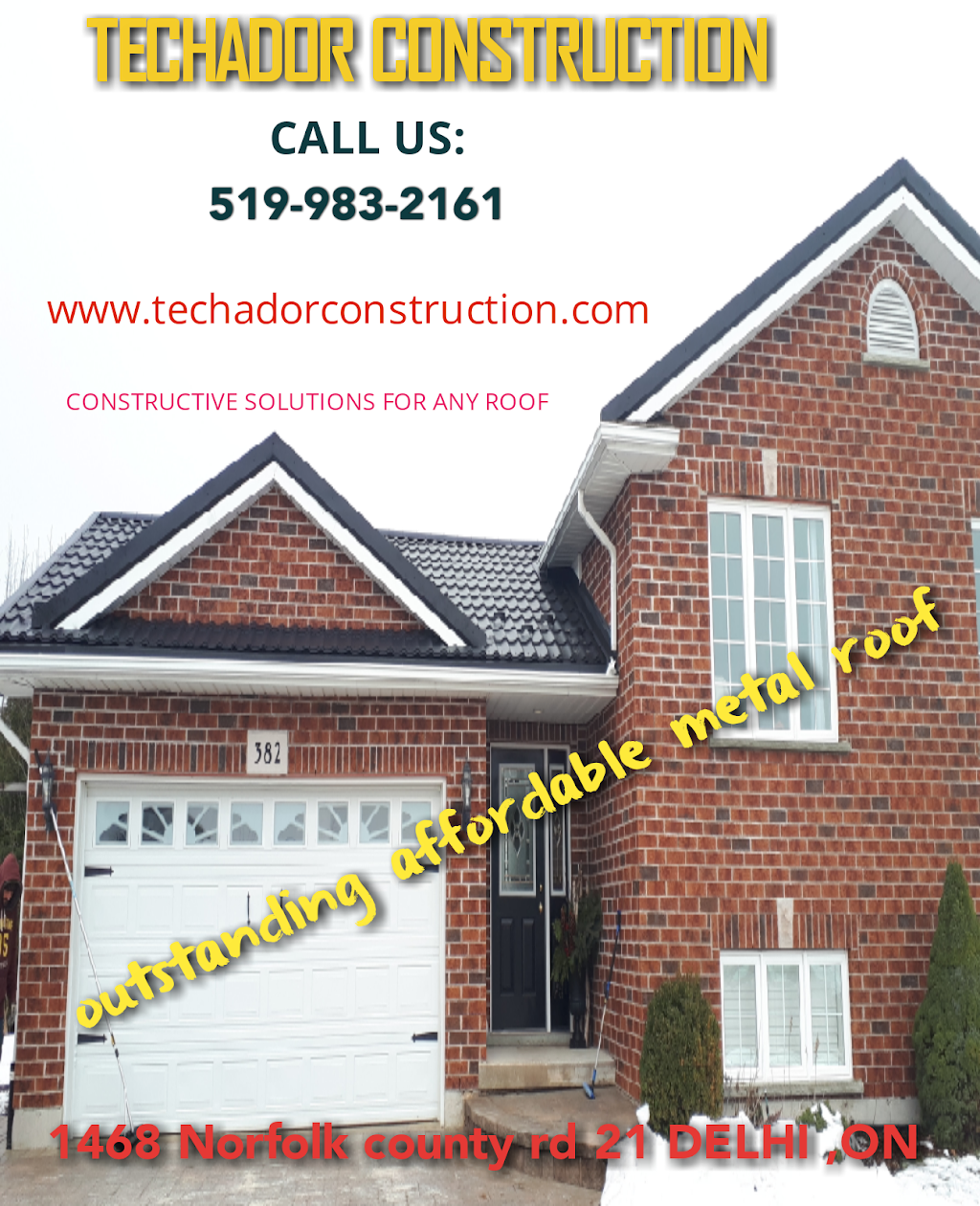 Techador construction | 1468 Norfolk County Rd 21, Delhi, ON N4B 2W4, Canada | Phone: (519) 983-2161