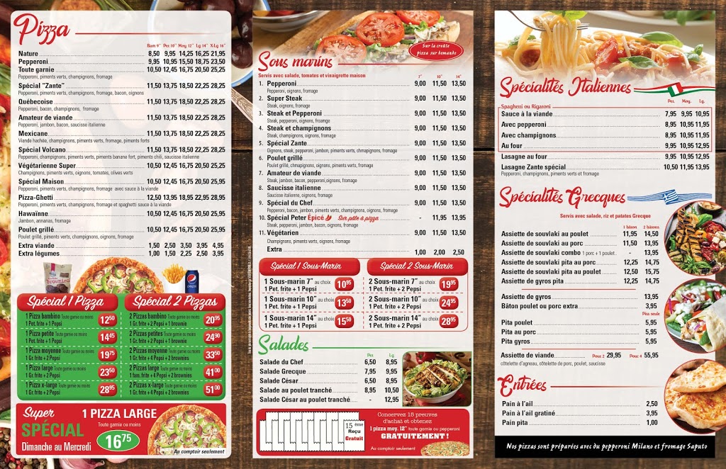 Pizza Zante | 160 25e Av, Saint-Eustache, QC J7P 2V2, Canada | Phone: (450) 623-2623