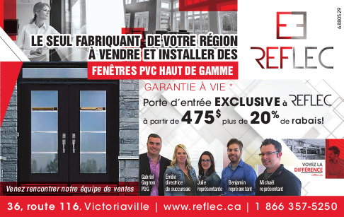 REFLEC | 8 Rue du Cimetiere, Warwick, QC J0A 1M0, Canada | Phone: (866) 357-5250