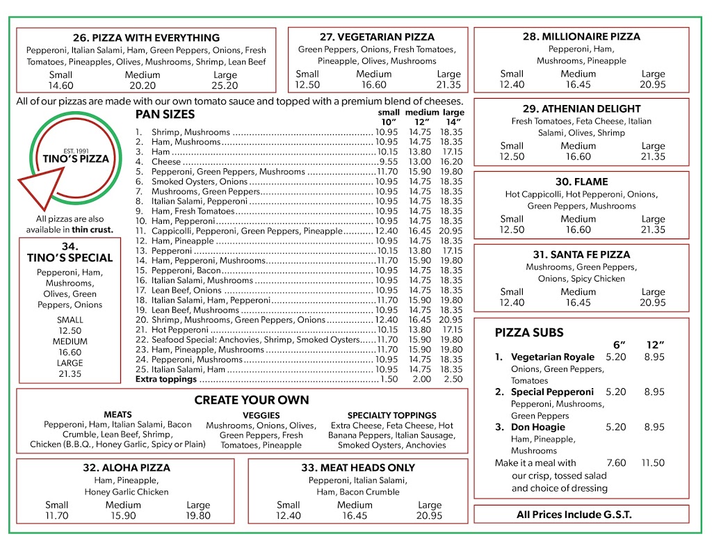 Tinos Pizza | 103-10151 Number 3 Rd, Richmond, BC V7A 4R6, Canada | Phone: (604) 274-8115