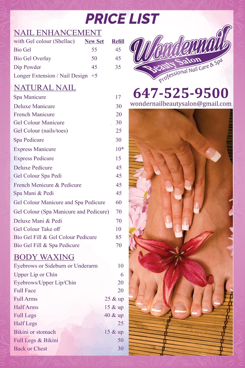 Wondernail Beauty Salon | 2163 Sixth Line unit 13, Oakville, ON L6H 3N7, Canada | Phone: (647) 525-9500