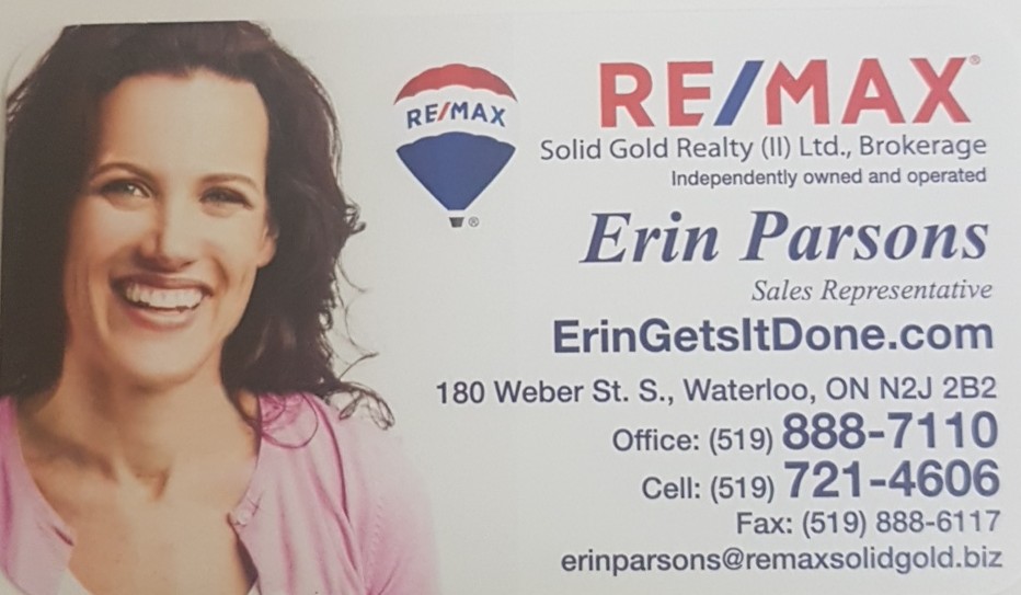 Erin Parsons Re/Max Solid Gold Realty (II) Ltd. | 180 Weber St S, Kitchener, ON N2H 4B3, Canada | Phone: (519) 888-7110