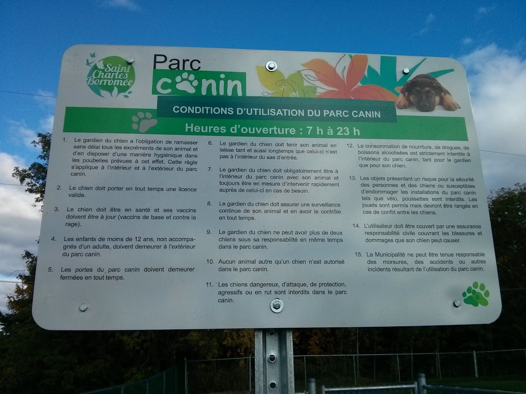 Parc Canin | 1016 Rue Visitation, Saint-Charles-Borromée, QC J6E 7Y8, Canada