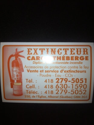 Extincteurs Carol Théberge | Rue de lÉglise, Albanel, QC G8M 3P1, Canada | Phone: (418) 279-5051