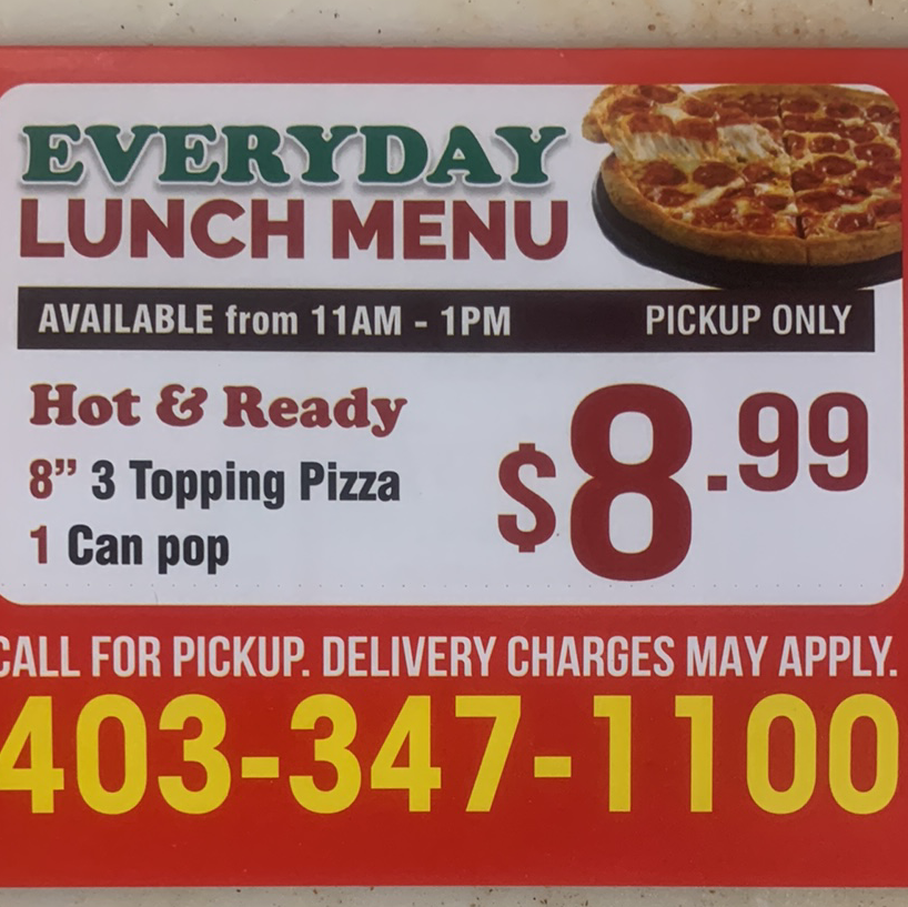 Canadian pizza unlimited & Pasta | 2 Jewell St, Red Deer, AB T4P 4G8, Canada | Phone: (403) 347-1100