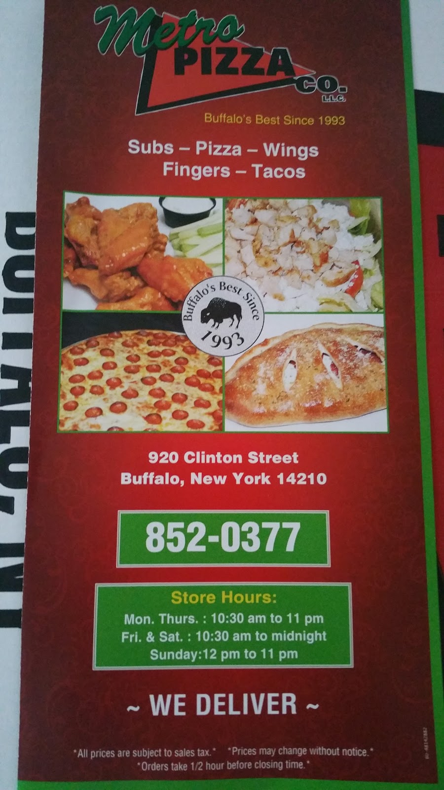 Metro Pizza Co | 920 Clinton St, Buffalo, NY 14210, USA | Phone: (716) 852-0377