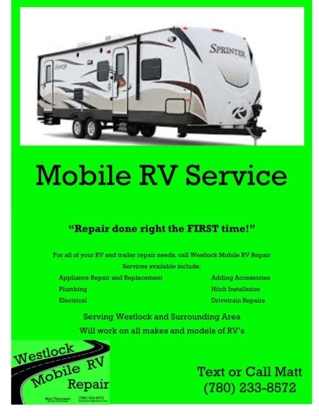 Westlock Mobile RV Repair | 60123 Range Road 272 RR 1, Westlock, AB T7P 2N9, Canada | Phone: (780) 233-8572
