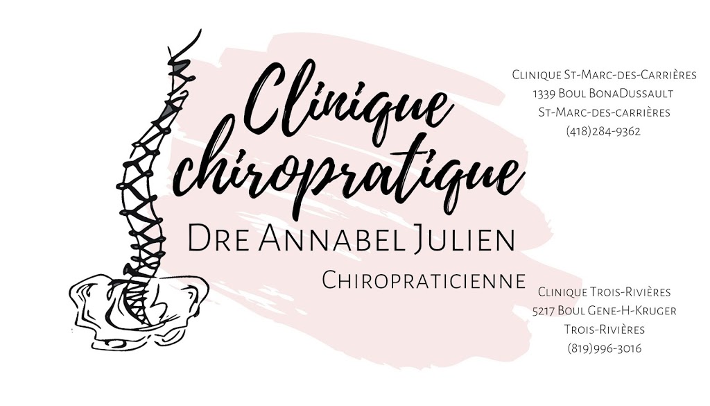 Clinique chiropratique Dre Annabel Julien, DC | 1339 Boulevard Bona Dussault, Saint-Marc-des-Carrières, QC G0A 4B0, Canada | Phone: (418) 284-9362