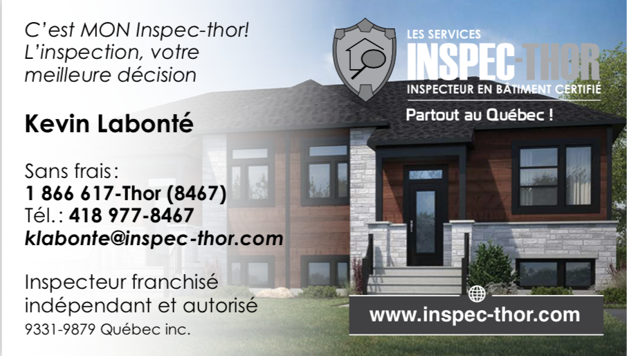 Inspec-thor Québec | 9525 Rue de Venise, Québec, QC G2B 0B8, Canada | Phone: (418) 977-8467